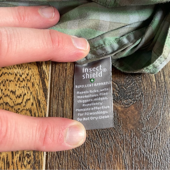 Toad & Co Shirt Mens XL Green Gray Plaid Panorama Organic Cotton Blend UPF 30 - Picture 9 of 10